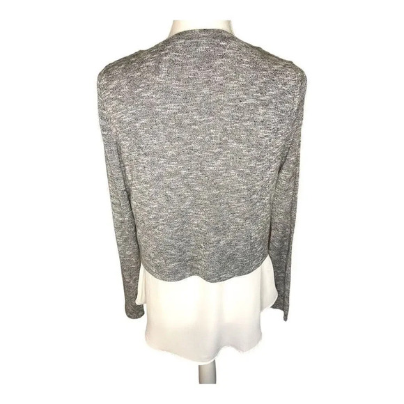 Apt. 9‎ Women’s Small Mixed-Media Mock-Layer Top Gray & White - Picture 3 of 4